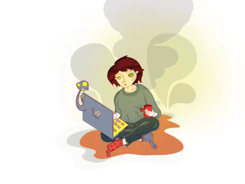 Front-end girl animated gif animation graphic design illustration