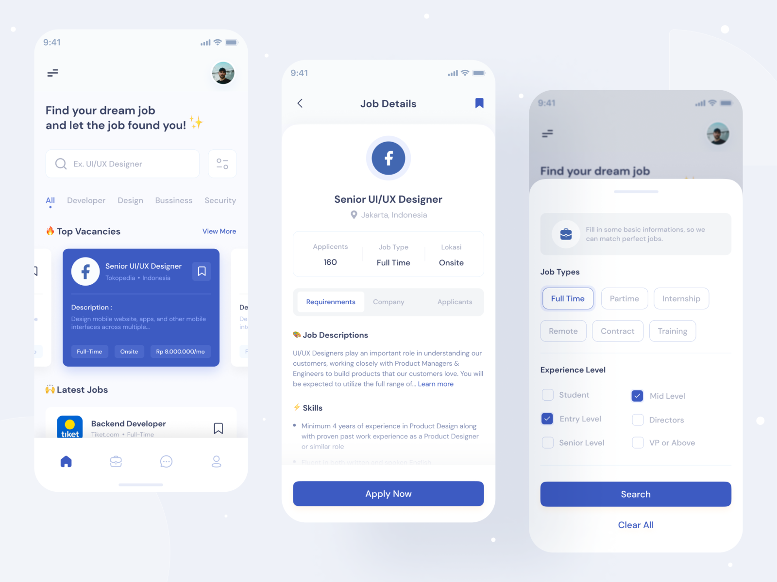 Jobfinder - Jobseeker Mobile App by Sharen Alicia 🎨 on Dribbble