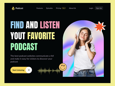 Podcast Website🎧 audio music podcast podcasting recording talkshow ui ux website