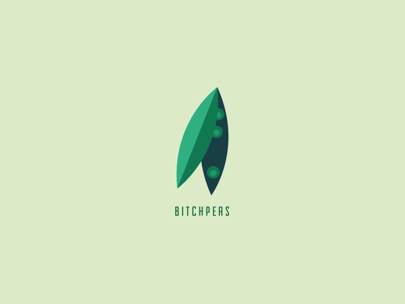 BitchPeas branding colourful concept green logo pea