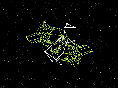 Lupus Constellation abstract constellation illustration line art lupus space stars vector