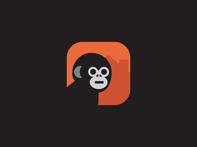 RentMonkey (App Icon) branding flat icon icondesign identity illustration monkey orange rentmonkey simple