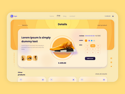 Shop branding design footwear gradient shop ui uiux ux