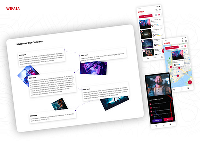 Website for finding an artist and organizing corporate events design flat ui uiux ux web