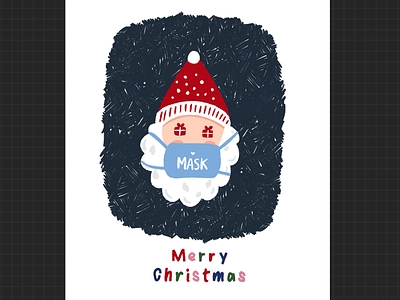 Christmas cards available now! DM on insta - malar_artwork artwork christmas december graphic design graphic designer illustration mask merry christmas santa winter