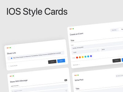 IOS Style Cards adobe xd app design app ui apple application cards cards ui creative design interaction interactive interface ios link messages popup share style ui ui ux