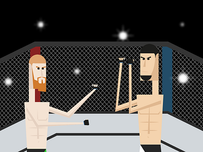 Conor McGregor Vs Nate Diaz - UFC cartoon conor mcgregor design flat illustration mma nate diaz ufc