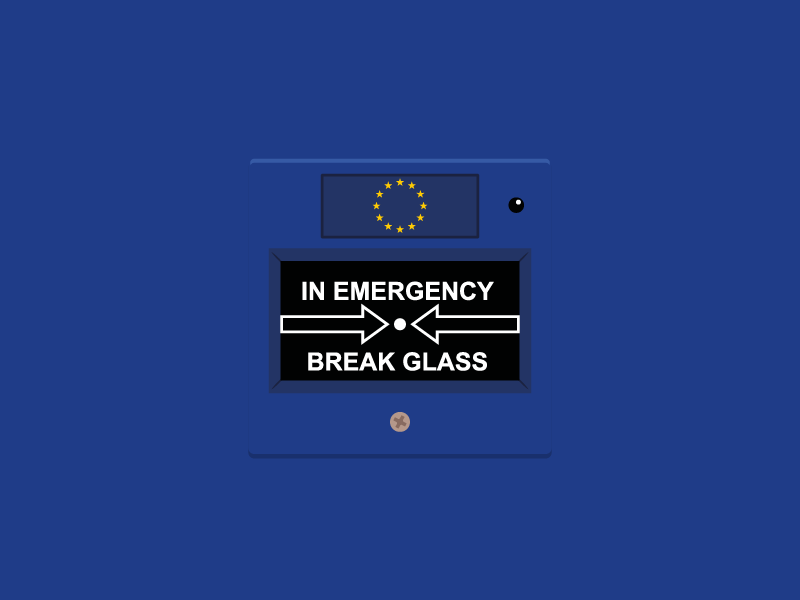 In Emergency Break Glass blue brexit design eu europe flat graphic design illustration illustrator referendum stars