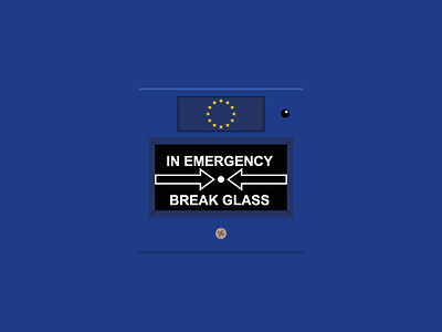 In Emergency Break Glass blue brexit design eu europe flat graphic design illustration illustrator referendum stars