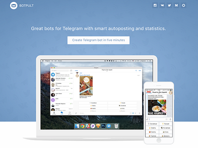 Design service to create bots in the Telegram.