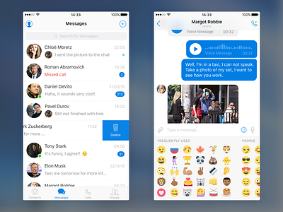 Free Messenger UI Kit for iOS app free freebie ios kit message messenger mobile sketch ui