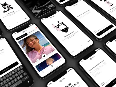Pure, the hookup app design feed illustration ios mobile onboarding pure registration sex ui ux design