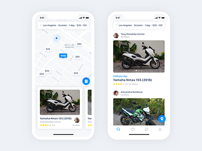 Spotbike - applications for motorbike sharing airbnb bike booking design ios mobile rent share sharing sharing economy sketch ui ux