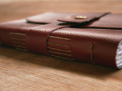 sketchbook / journal long stitch bound book book button handmade journal leather long stitch paper red sew stitch strap thread