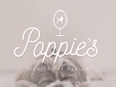 Poppie's Mobile Pet Parlor animal branding cute dog elegant logo nickainley parlor pet poodle