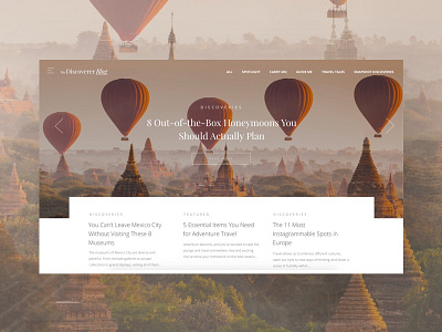 The Discoverer Blog homepage launch! blog desktop homepage hot air balloons thediscoverer website