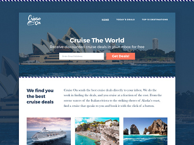 Cruise On Website Desktop Design branding cruise deals homepage mockup travel
