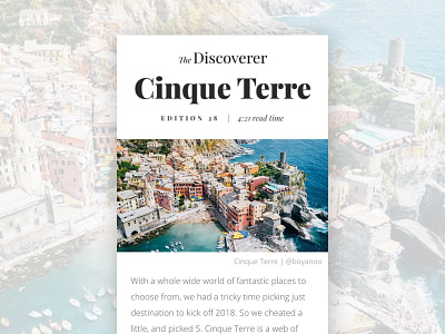 email edition 28: Cinque Terre cinque terre discover discovery edition email the discoverer travel