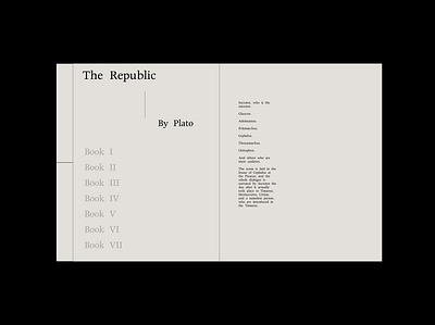 Plato's Republic branding concept figma graphic design philosophy reading scroll uiux website