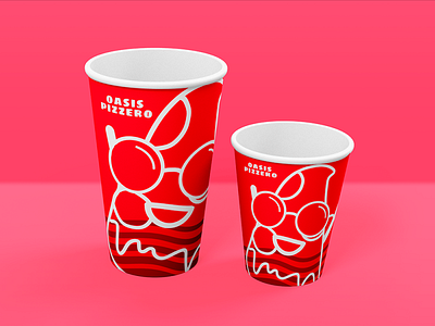 Oasis pizzero cup branding cup design digital diseño diseño de producto logo pizzeria