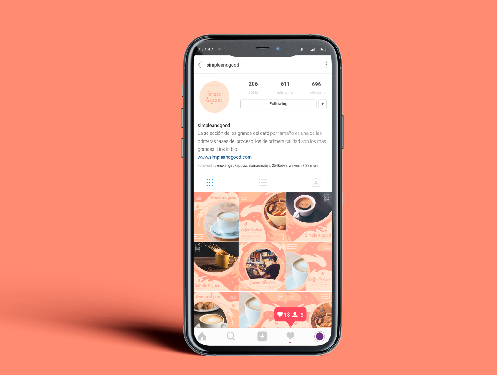 Simple and good instagram by Angeli Yánez on Dribbble