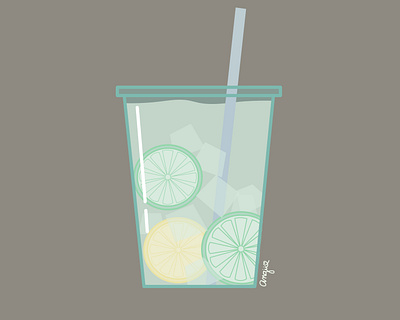 Limonada bebida diseño fresh colors ilustración limon limonada logo