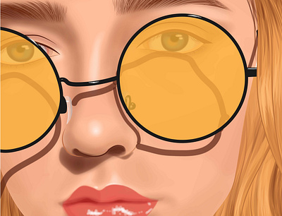 Glasses amarillo art brillo chica digital diseño illustration ilustración lentes vector
