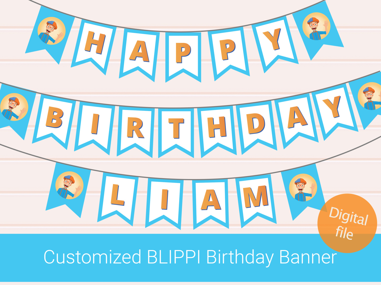 Printable Blippi Birthday Banner Printable Word Searches