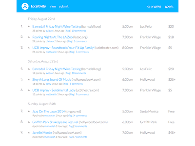 Localtivity activities events hackernews local los angeles producthunt silicon beach