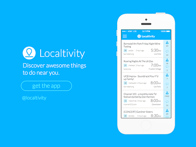 Localtivity Landing Page app clean simple sketch webdesign