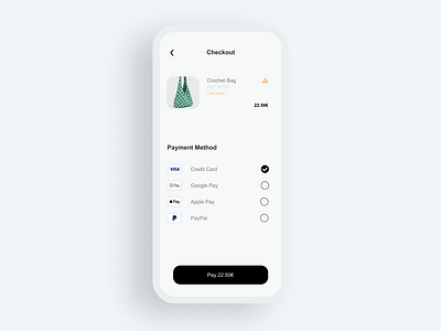 💳 Checkout Page for Ecommerce Mobile App