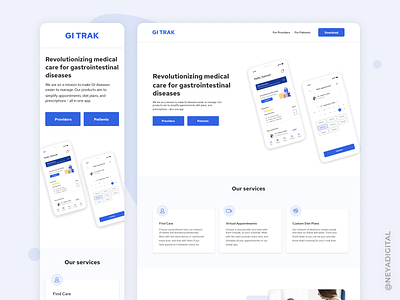 Medical App Landing Page app page appointments blue calendar dashboad design doctor illustration landing page marketing marketing page medical medical app uidesign user experience user interface uxui web design webpage