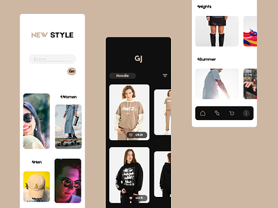 New style eCommerce clothes design e-commerce mobile app ui