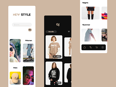 New style eCommerce clothes design e commerce mobile app ui