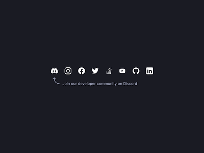 Socials in website footer