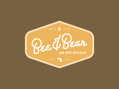 Bee & Bear Badge 70s badge brand identity branding design hand lettering identity lettering logo retro seal typography vintage