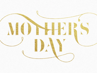 Mother's Day Title Animation animate animation build on flourish gif gold gold foil lettering mothers day typography vector art write on