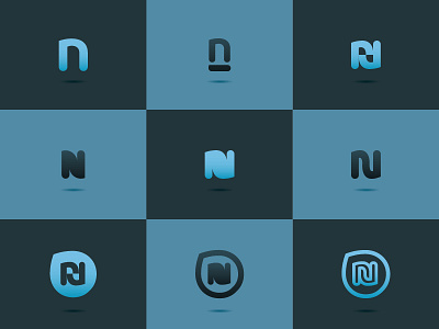 L, M, N N N N N N N N N, O, P... blue brand branding graphic design grey icon design identity letters logo teal vector art