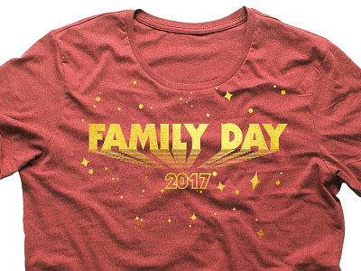 Family Day - T-Shirt apparel gold print red retro screen printing stars t shirt design typography vintage