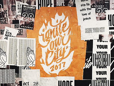 This Wall is on Fire black and white branding glue graphic design identity lettering logo design orange poster print design typography