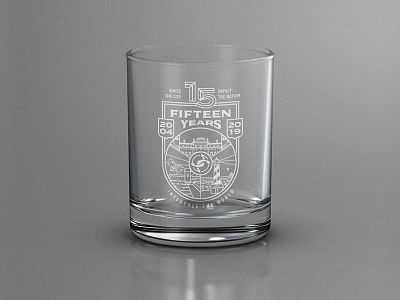 Fifteen Years Custom Glass Cup