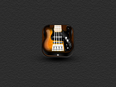 Bass Icon app icon branding fender icon icon design iconography instrument icon ios icon jazz bass music print