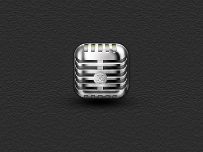 Voice Icon app icon branding chrome gray grey icon icon design instrument icon ios icon microphone music print