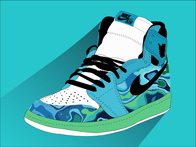 liquid pattern shoes vector art