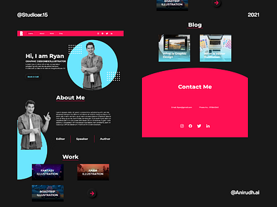 Personal Portfolio Design Concept - Website graphic design portfolio graphicdesign portfolio website ui uidesign uidesigner uiux ux ux design uxdesign uxdesigner uxui webdesign website website design