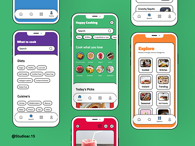 CookBook-Main App Designs case study cooking cooking app design design inspiration food food app inspiration recipe recipe app ui uidesigner uiuxdesigner ux uxdesigner