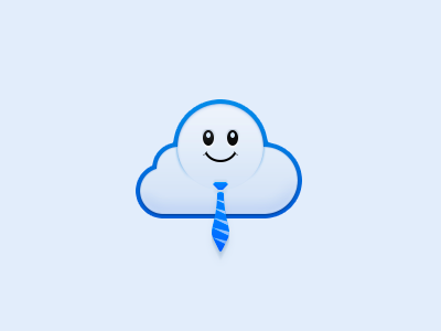Smiling cloud icon loud smile tie