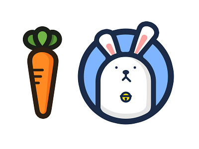Bunny & Carrot bell bunny carrot concept icon illustration logo rabbit