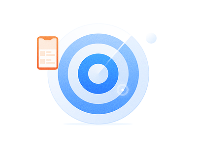 Target blue bubble icon phone point radar scan ui