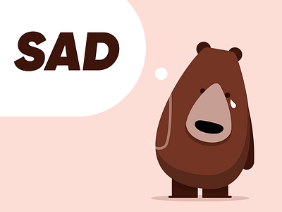 sad bear bear cry cute identity illustration sad tear vector